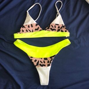 Neon cheetah bikini NWT